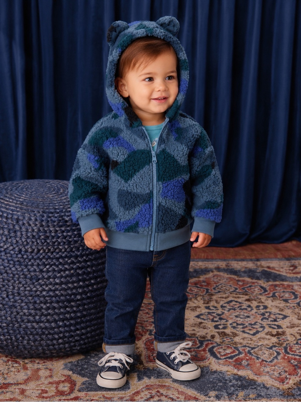 Tea Collection Bear Ear Sherpa Hoodie El Calafate 18-24M NWT